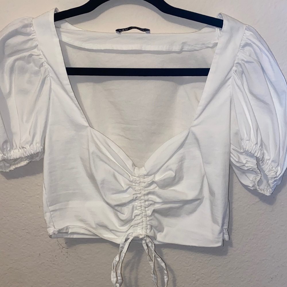 Zara puff sleeve crop top